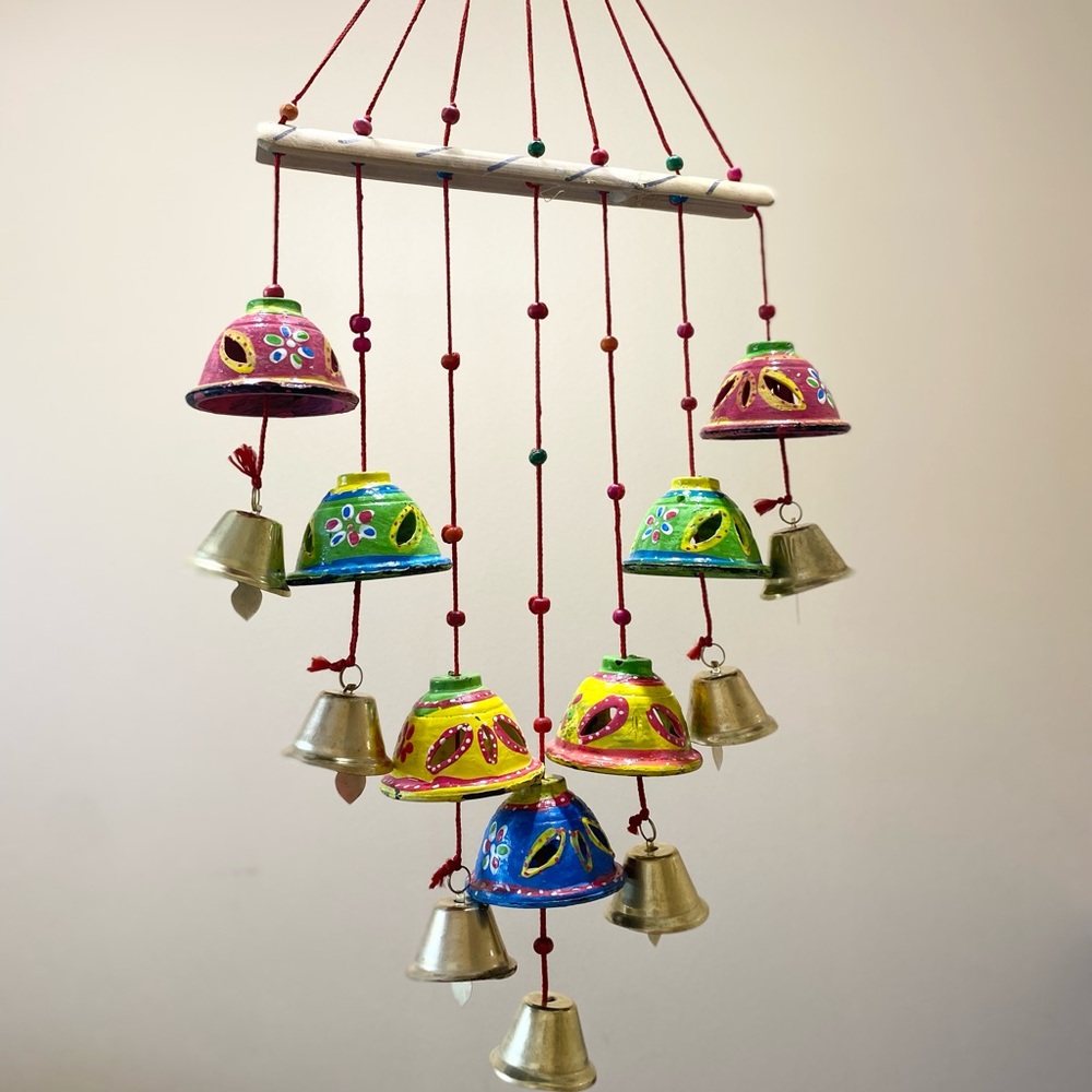 Handcrafted multicolor hanging bells wind chimes garden porch Patio WallHanging
